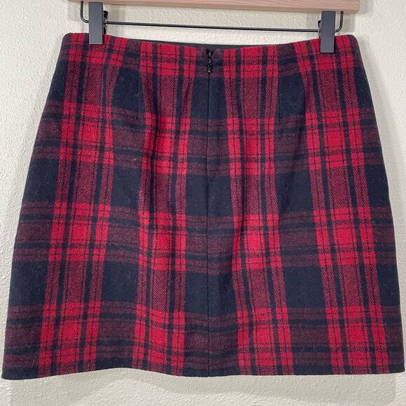 Y2k Gap Red Black Plaid Wool Zipper Mini Skirt Punk Bratz Mall Goth Grunge 0 S - Picture 4 of 7